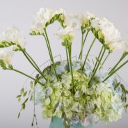 Romantic Freesia design close-up