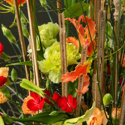 Vrolijk bloemwerk met anjers