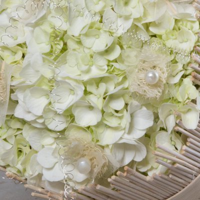 Stijlvol trouwboeket met witte Hortensia