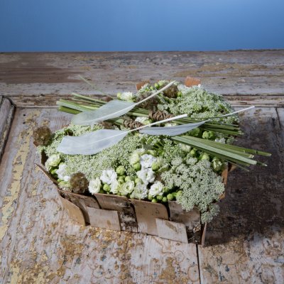 Funeral flower basket design