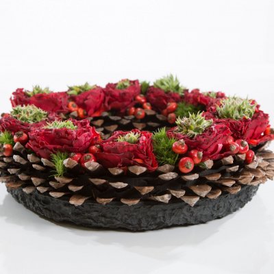 Christmas wreath with black foam