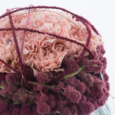 Spherical Dianthus arrangement