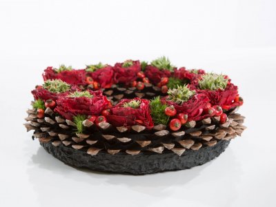 Christmas wreath with black foam