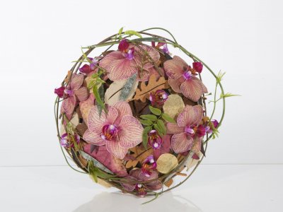 Bridal arrangement with orchids
