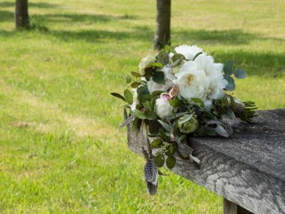 Bohemian wedding bouquet with Peonies