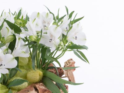 Natuurlijk Alstroemeria boeket met kurk