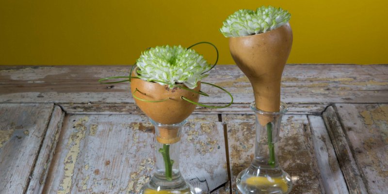 Dried gourds flower arrangement
