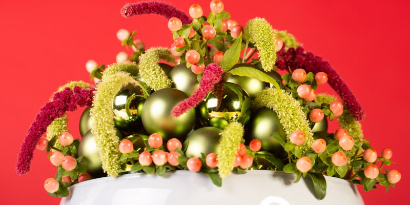 Frame gemaakt van kerstballen