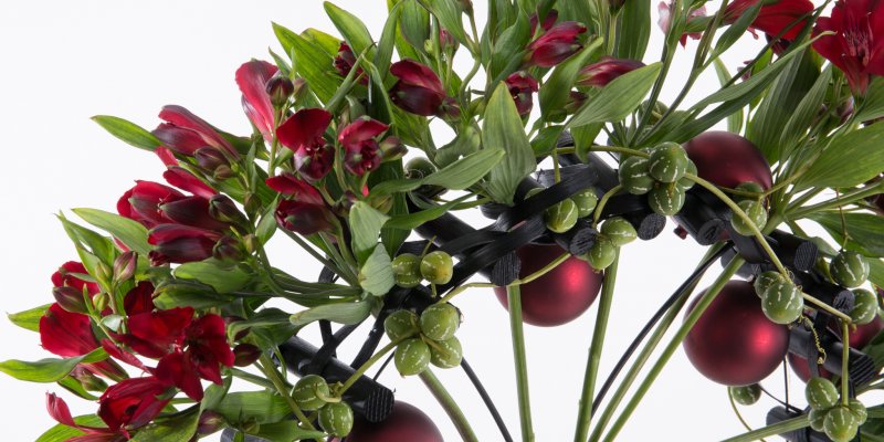 Waaiervormig Alstroemeria kerst boeket