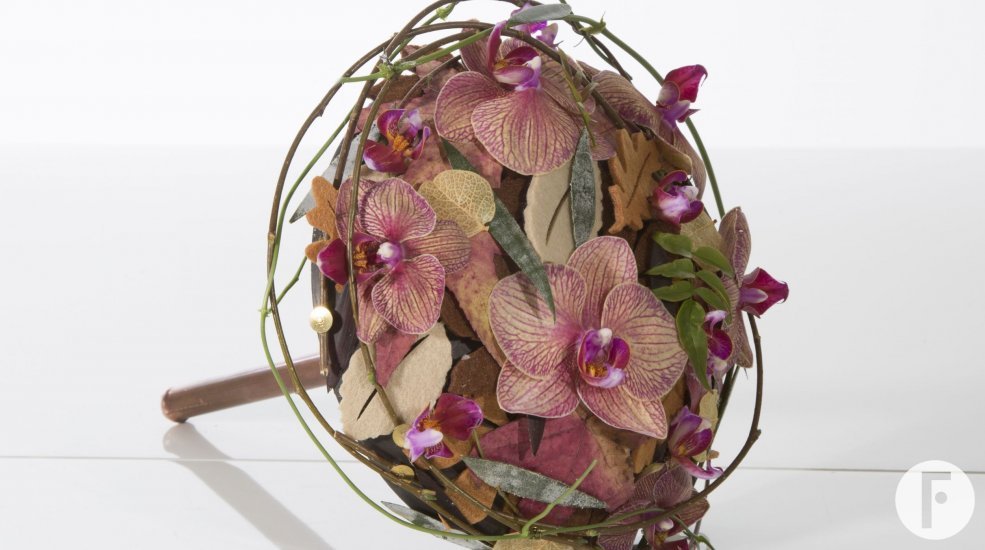 Bridal arrangement with orchids