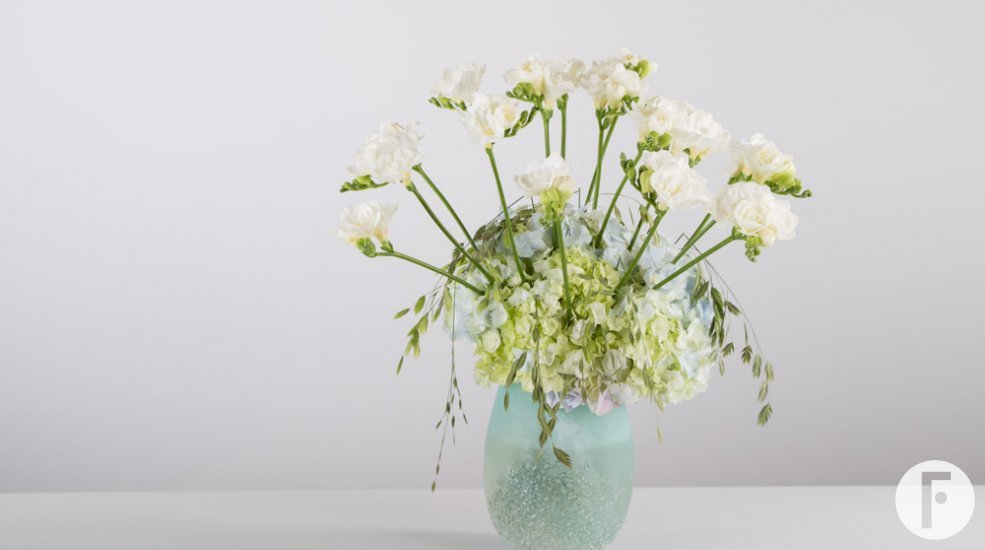 Romantic Freesia vase design