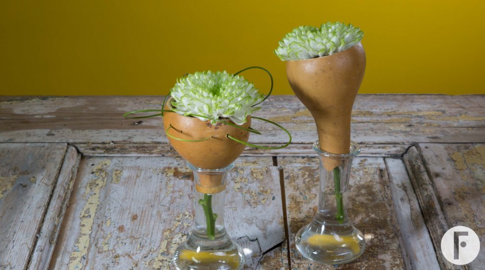 Dried gourds flower arrangement