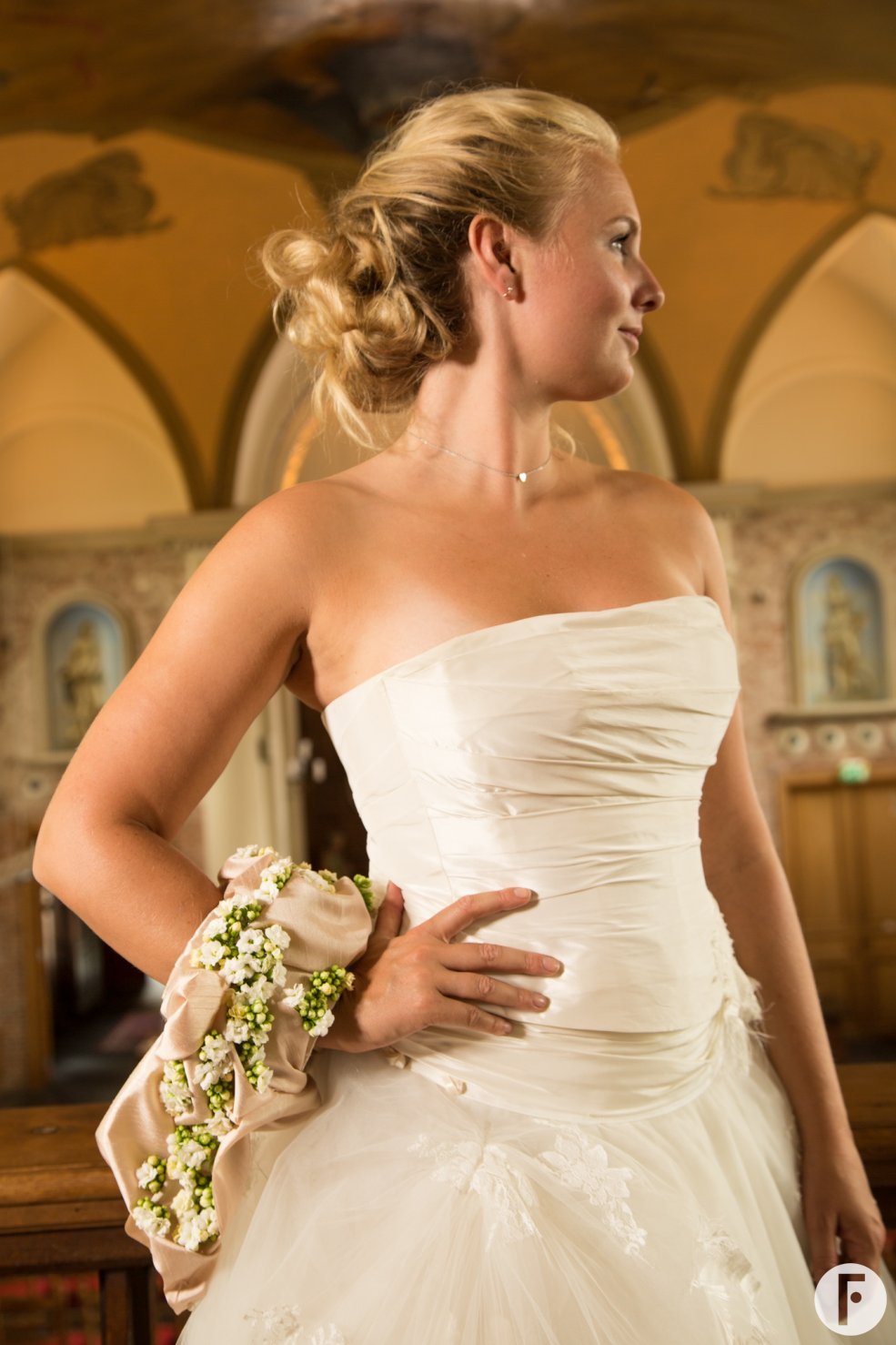 Elegant Kalanchoe wrist bouquet close-up