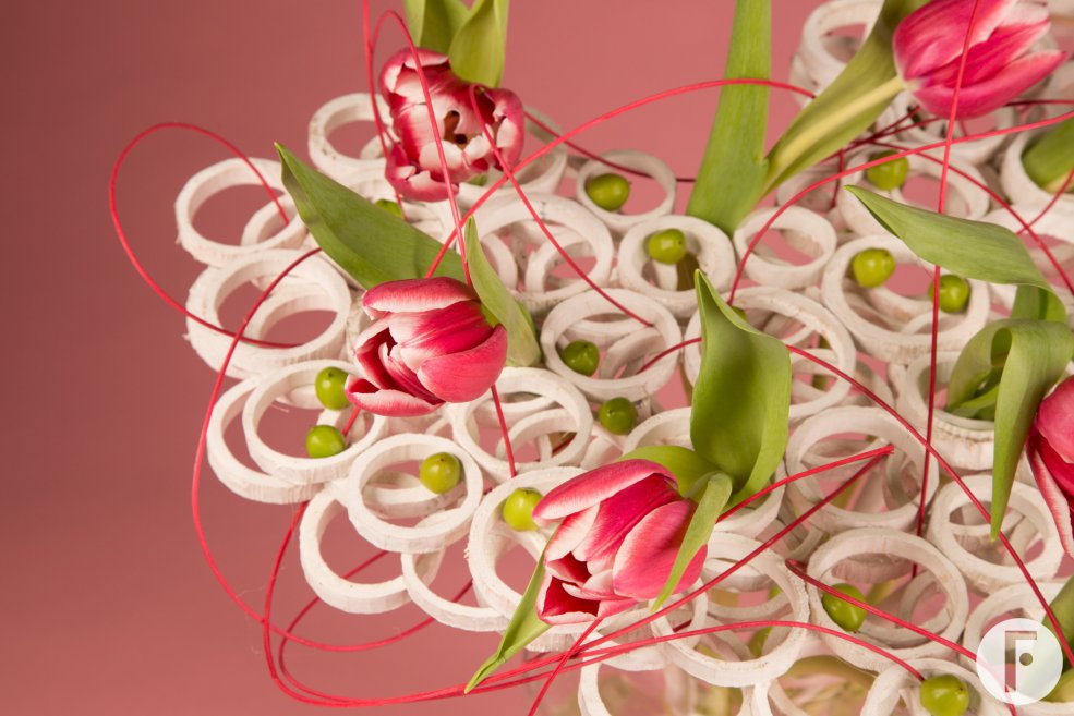 Romantische tulpen Valentijn - close-up