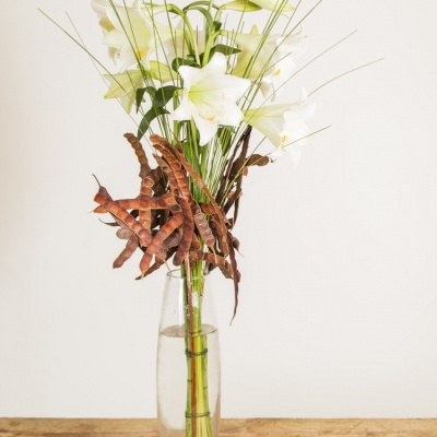 Decorated lily bouquet