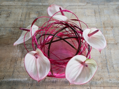 simpel boeket met Anthurium