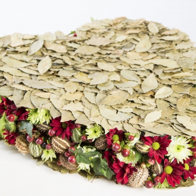 Heart shaped autumn arrangement