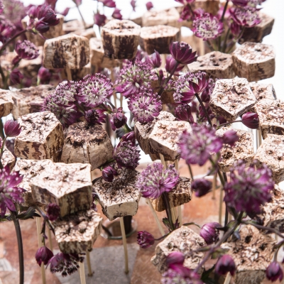 floraal object van berkenbast 
