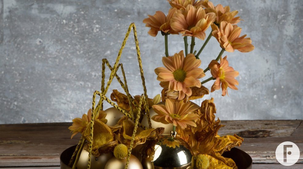 Flower Factor Kerst goud