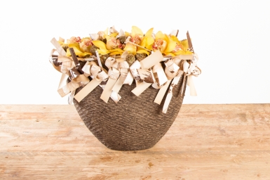 Met dubbele knoop decoraties