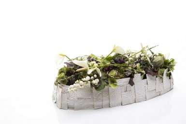 White funeral flower design White funeral flower design