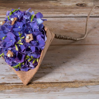 Blauw bruidsboeket met Hortensia