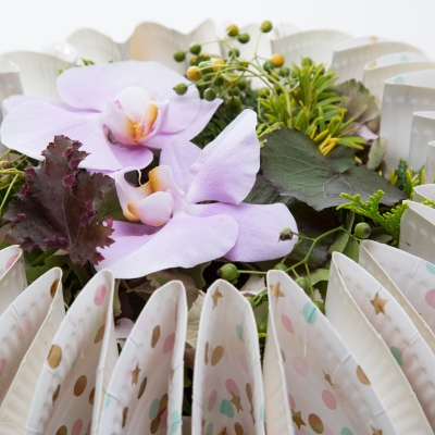 Feestelijk bloemwerk voor de kerst - close up