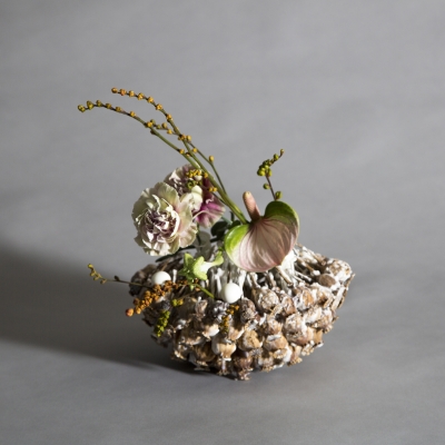 Herfstbloemwerk met een basis van Papaver