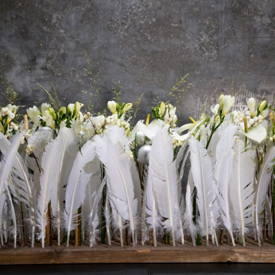 Fris wit kerstbloemwerk