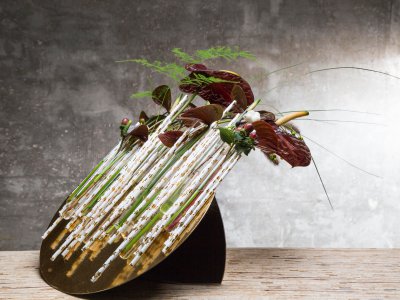 Kerst arrangement met Anthuriums