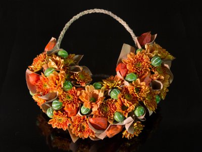 Urndecoratie in herfsttinten