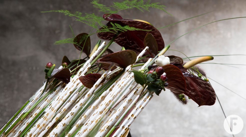 Christmas design with paper straws close Bea Beroy Flower Factor