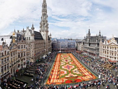 Bloementapijt in Brussel